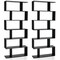 Costway 2 PCS 6 Tier S-Shaped Bookshelf Storage Display Bookcase Z-Shelf